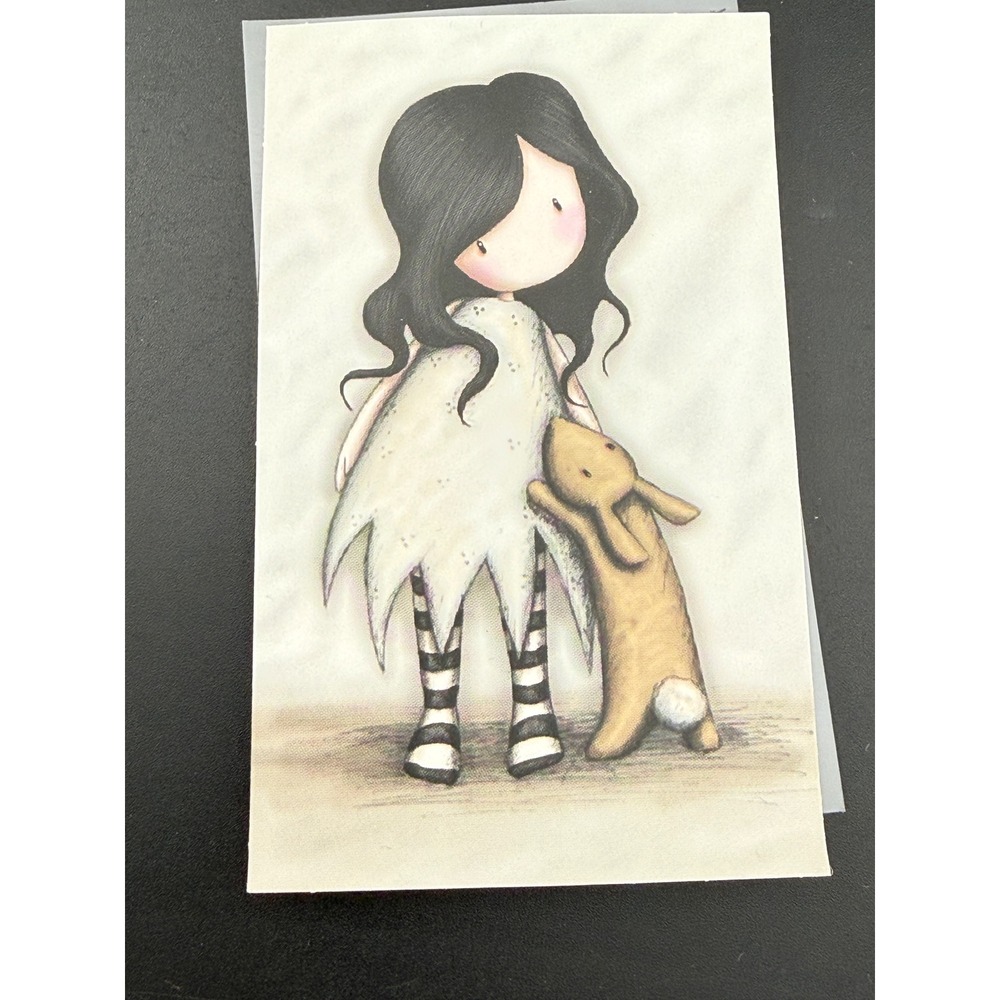Santoro London Gorjuss Girl with Bunny Rabbit Die Cut Sticker Collectible